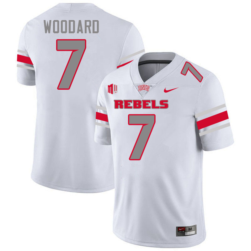 UNLV Rebels #7 Jackson Woodard College Football Jerseys,Uniforms-White